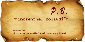 Princzenthal Bolivár névjegykártya